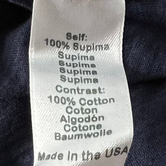 Michael Stars Crissy Fabric Mix Crew Neck Supima Cotton Slub Tee Relaxed Navy 2X - Picture 6 of 6